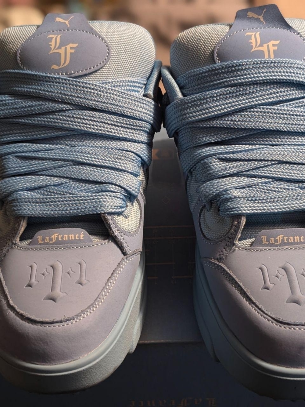 Puma LaFrance Low-Top Chunky Sneakers in Dusty Blue